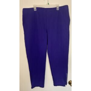 QUACKER FACTORY Purple Solid Cotton Polyester Cropped Pants Gemstones Womens 2X